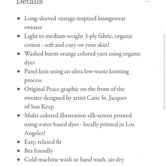 Christy Dawn The Sonny x Sun Keep Rust Sweater Sweatshirt NWT Size Large - Picture 7 of 8